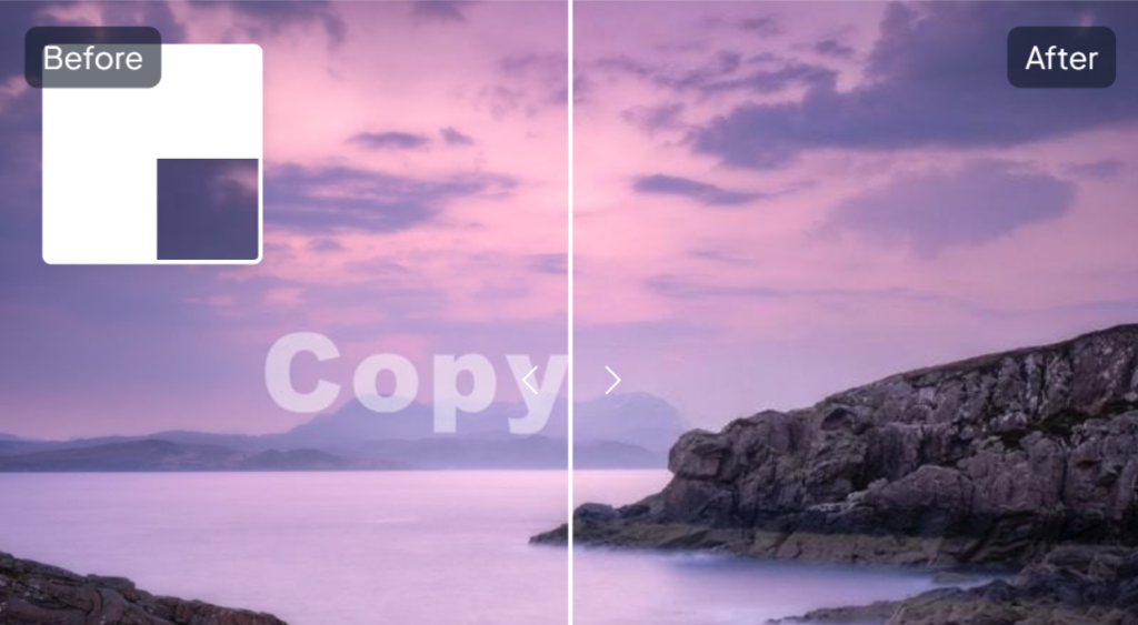 Pratinjau hasil penghapusan watermark